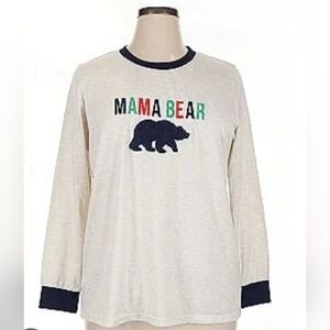 Dearfoams Cozy Comfort Cream and Navy Shirt